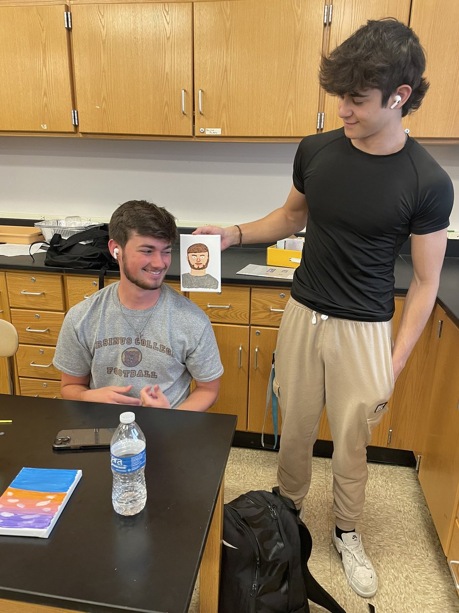 CoachLAF's tweet image. Post APES exam “Bob Ross day”… some chose to paint their lab partner and most chose the beach, but the bold channeled their inner Bob.