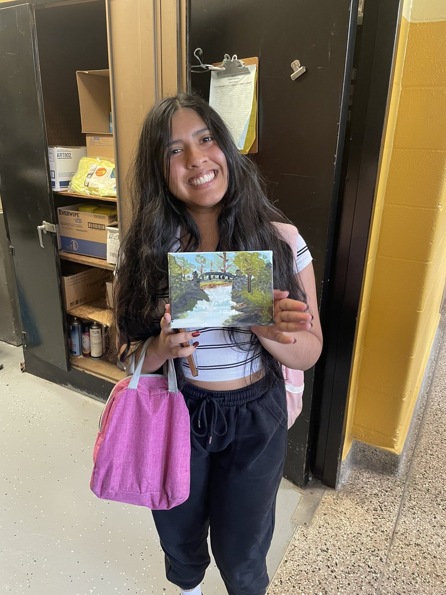 CoachLAF's tweet image. Post APES exam “Bob Ross day”… some chose to paint their lab partner and most chose the beach, but the bold channeled their inner Bob.