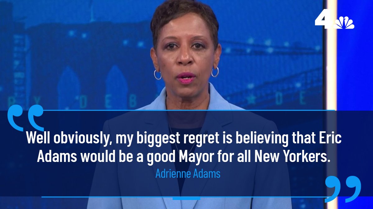 Andrew Cuomo wasn't the only target of the Democrat candidates tonight. City Council Speaker Adrienne Adams shared her biggest political regret: "believing that Eric Adams would be a good mayor."
4.nbcny.com/6SXbiRA