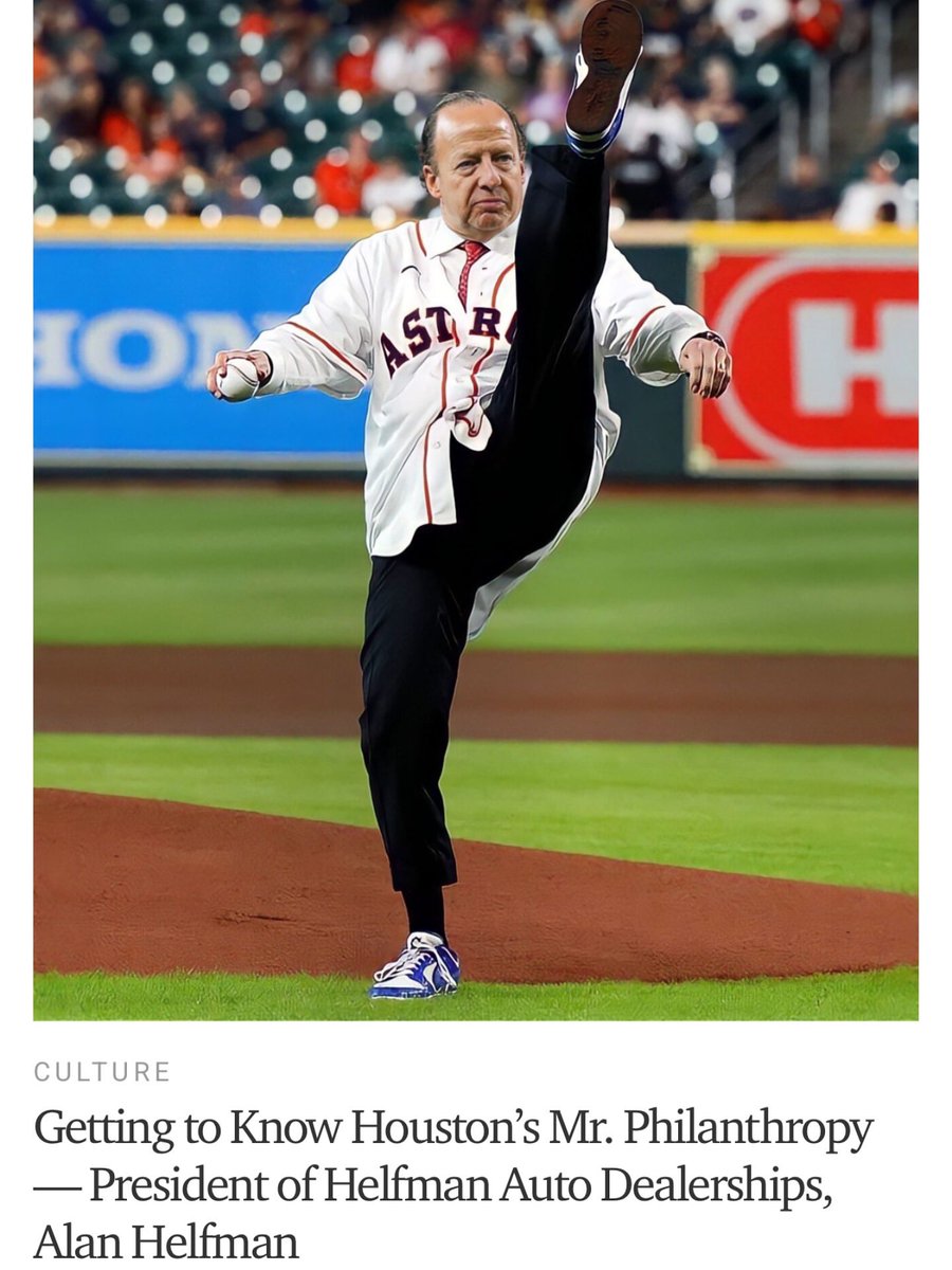 Big shoutout to @papercityhouston Magazine for featuring Mr. Philosophy himself, Alan Helfman! Catch him on the mound throwing out the first pitch June 27th — a true honor for a Houston legend. Don’t miss it! ⚾📰
