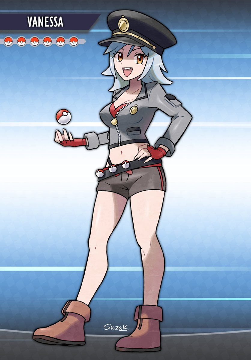✅Steel type gym leader Vanessa, the train conductor 🚂🚅

#Pokemon #Commission #originalcharacter