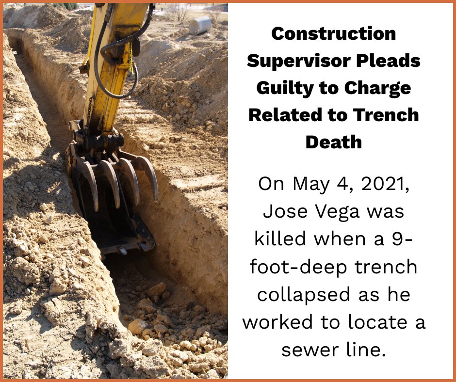 A construction supervisor pleaded guilty to reckless endangerment after a worker was killed in a trench collapse at a Westchester County job site. #TrenchSafetyMonth ow.ly/Kkoe50W47Lm