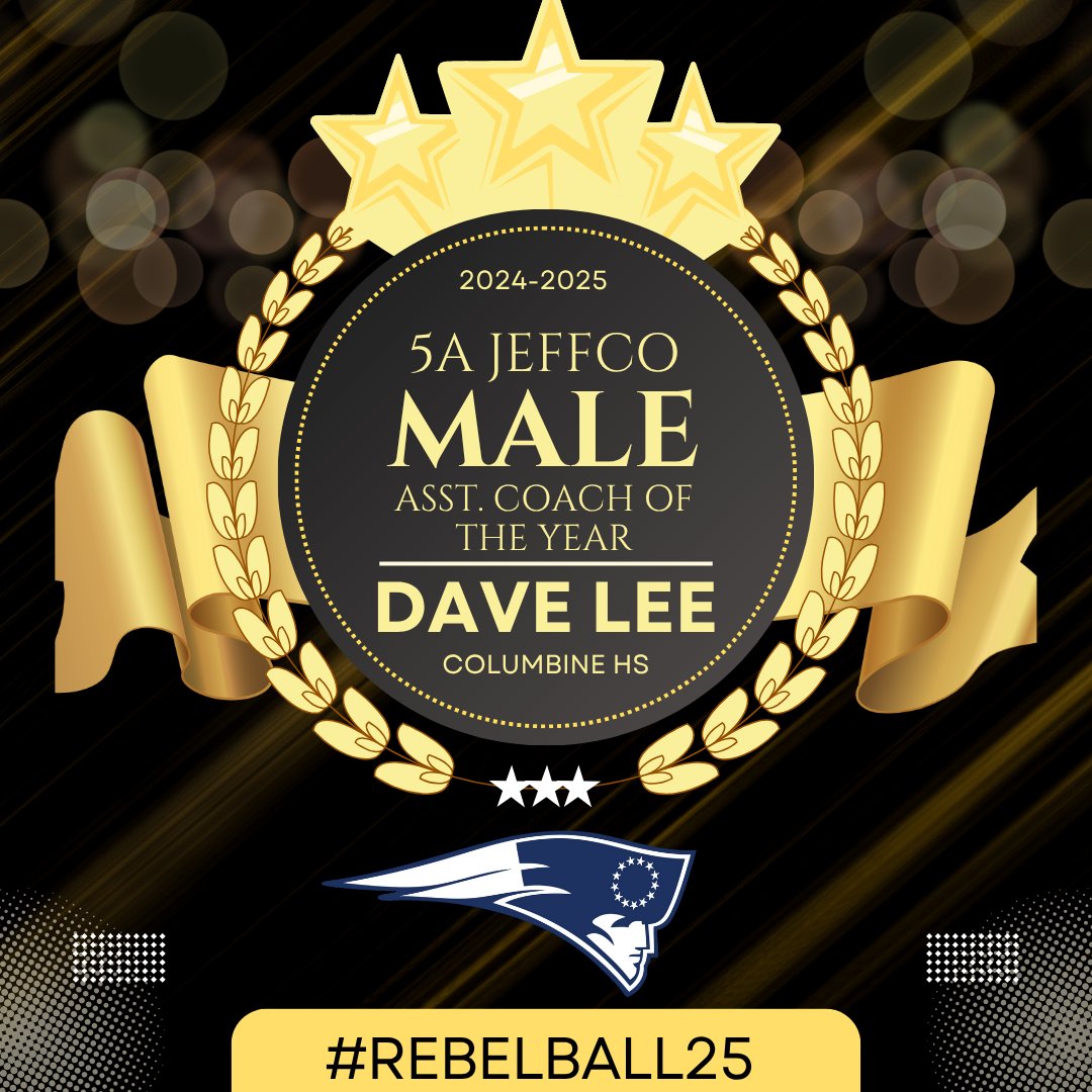 Congratulations to our Freshman Football Head Coach Dave Lee for being named the 5A Jeffco Male Assistant Coach of the Year! #Rebelball25