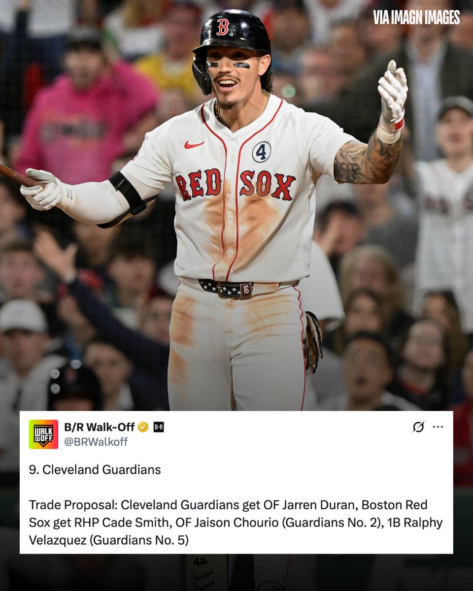 betJACK's tweet photo. You doing this, Guards fans? 👀

#MLB | #Cleveland | #Guardians | #RedSox | #Trade | #Trending https://t.co/OsqppaQpAM