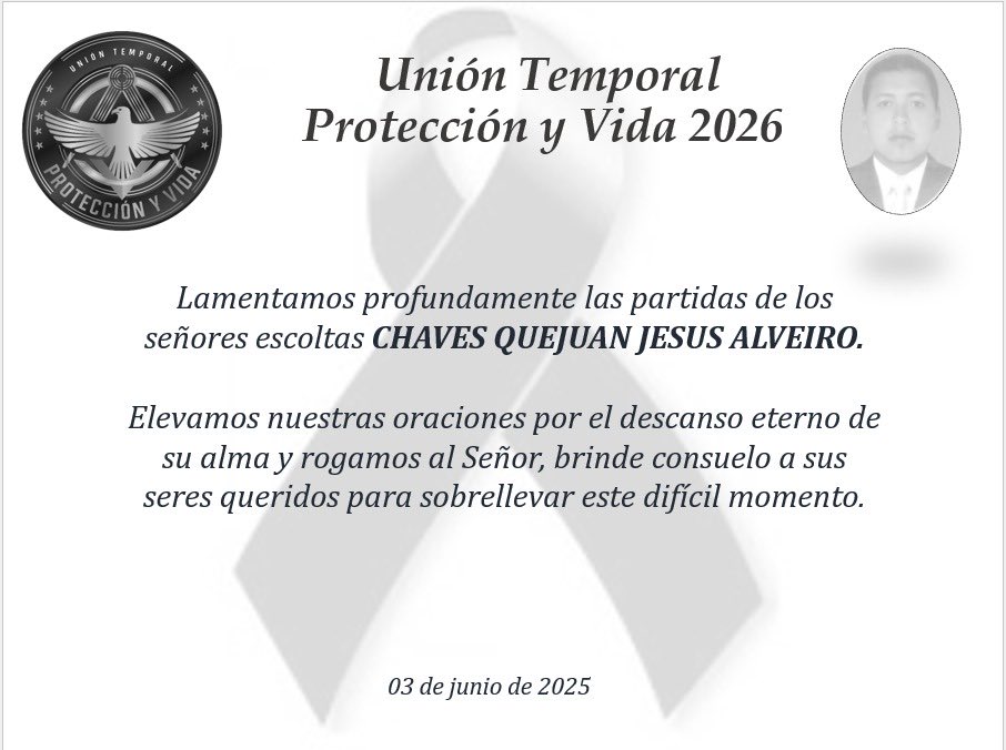 Paz en su tumba y descanso eterno para su alma, Jesús Alveiro Chávez Quejuan QEPD. nuestra solidaridad con sus familiares.