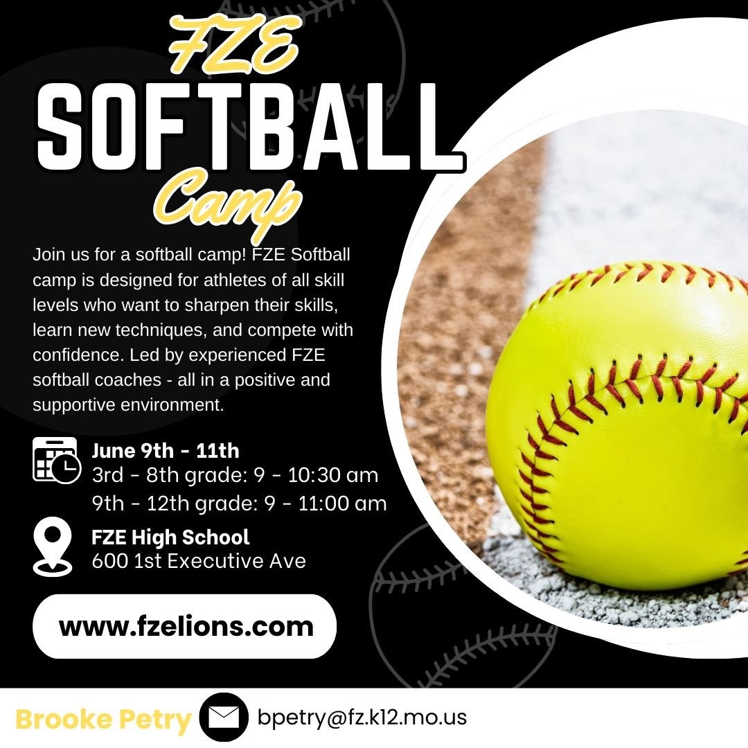 There is still time to sign up for camp! We are so excited to see you next week🥎

fze-ar.rschooltoday.com/node/88
