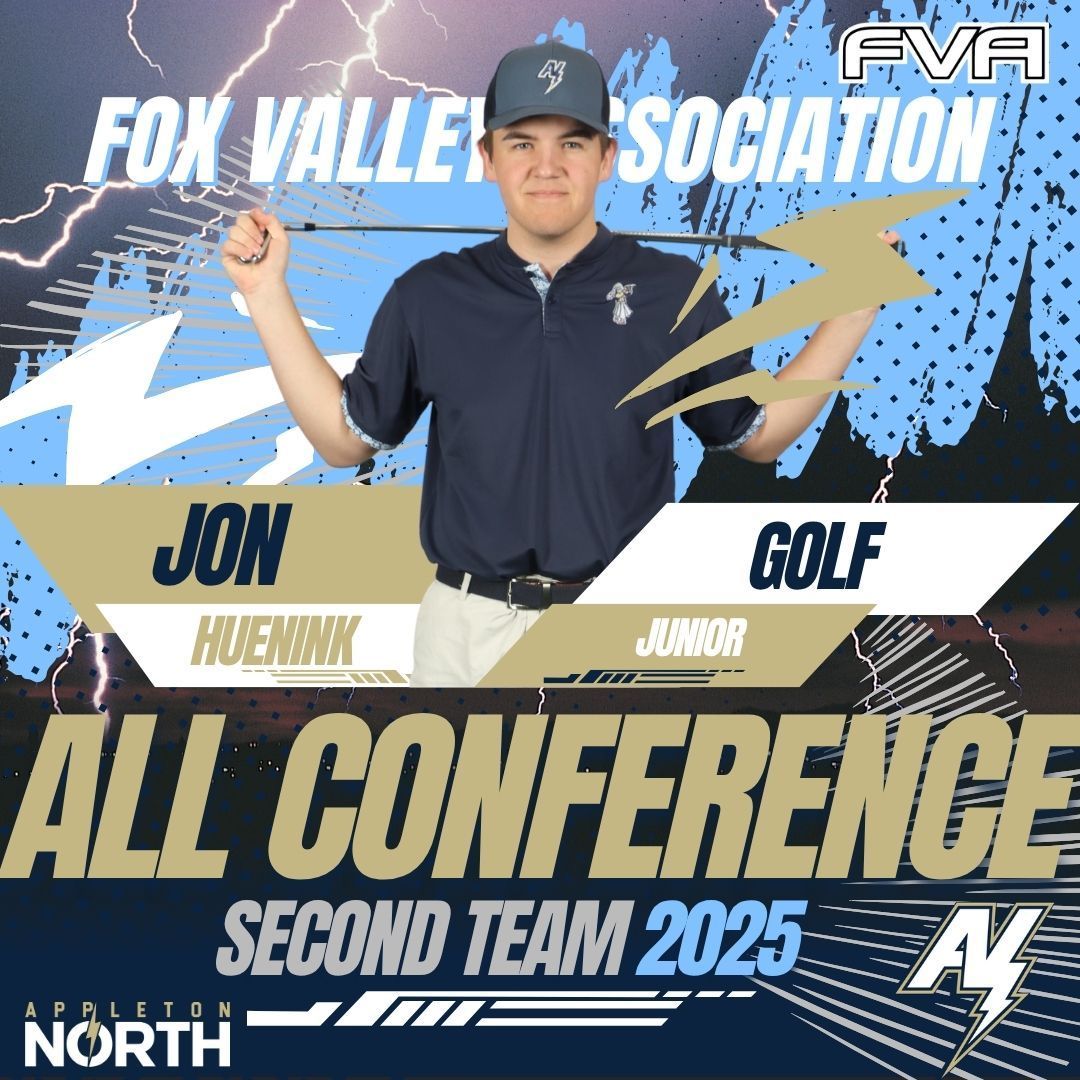 ⚡⛳  All Conference!

Congratulations to our Boys Golf team on a much improved season! Special congratulations to Jon Huenink who not only qualified for sectionals, but also earn 2nd team all-conference!

🧭 #GoNorth