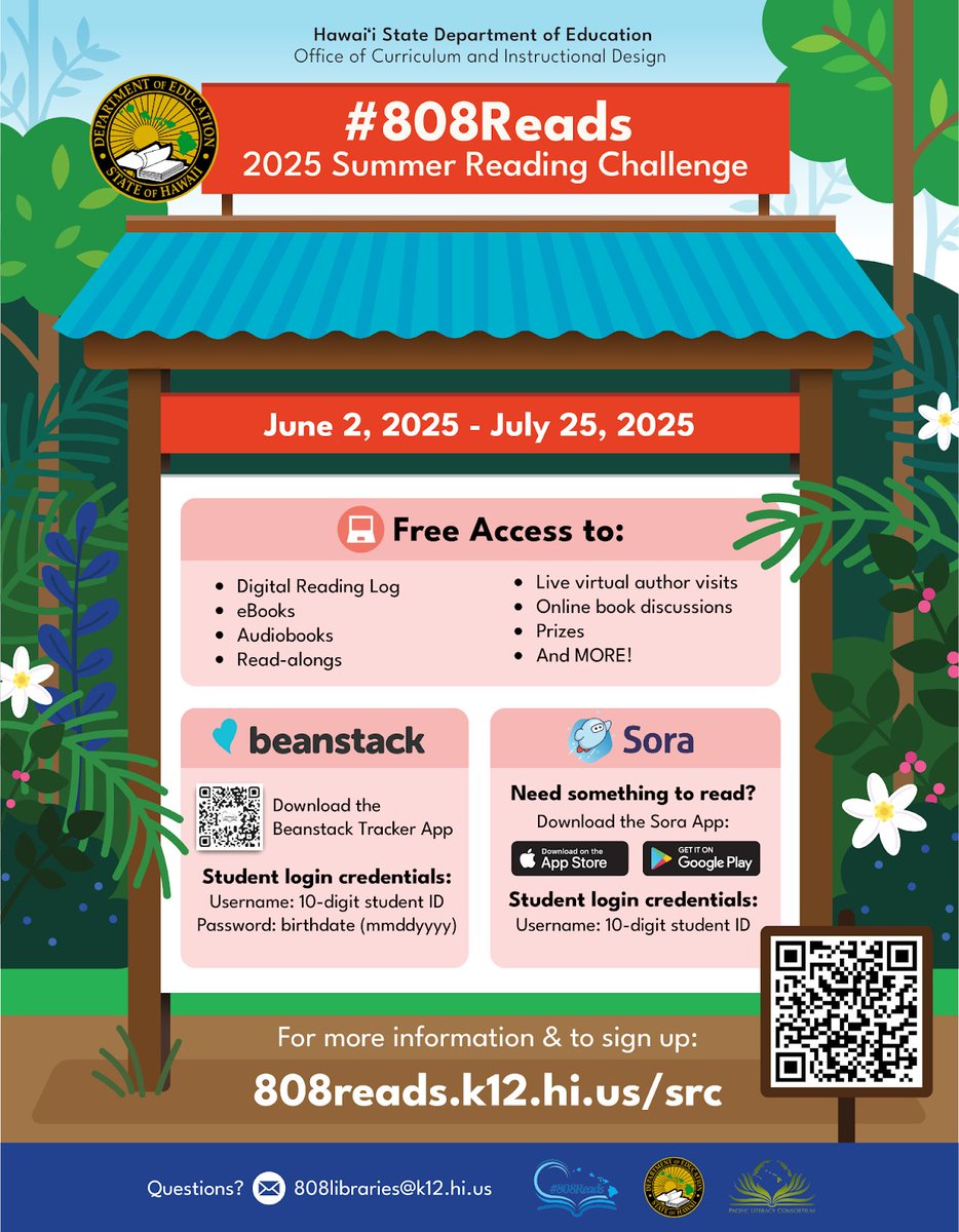 It's not too late!  Sign up for the #808Reads Summer Reading Challenge Virtual Program here: docs.google.com/forms/d/e/1FAI….  .