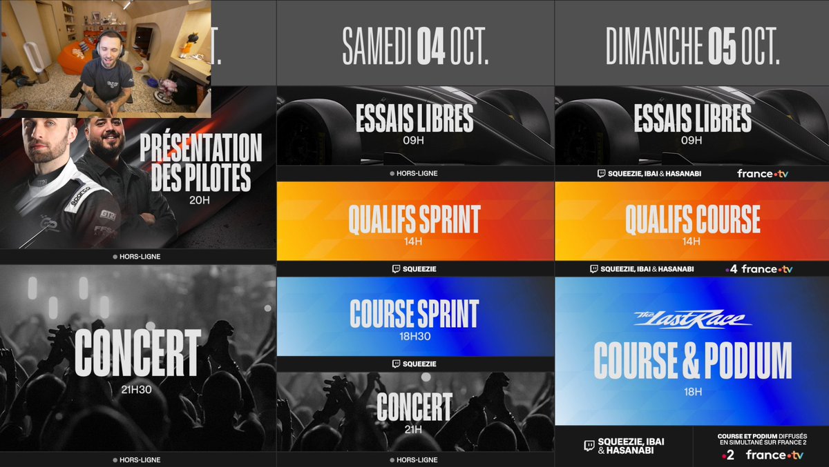 🚨 La journée du dimanche du GP Explorer 3 sera diffusée sur France TV ! 🤯📺

• Essais libres sur la plateforme France TV
• Qualifications sur France 4 et la plateforme France TV
• Course sur France 2 et la plateforme France TV

La journée du samedi sera d'ailleurs finalement