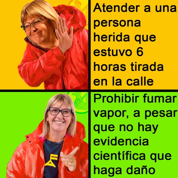Profesor grado 5 de Facultad de Química dijo q la decisión del gobierno de prohibir la venta de vapeadores “no tiene lógica” ni “está sostenida con información científica”Por suerte ella no tiene que hacerse cargo de lidiar contra una pandemia mundial, porque sólo sabe hacer humo