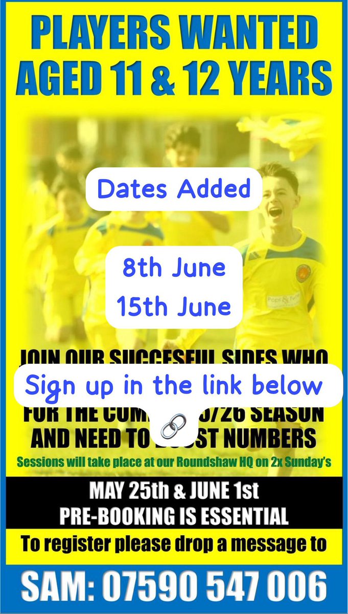 SCRColtsFC's tweet image. EXTRA DATES ADDED: 8th June &amp;amp; 15th June

Fill out the form to register your interest for our upcoming U12/U13 trials now! 💛💙

forms.gle/DV7gorqT4NxyMM…