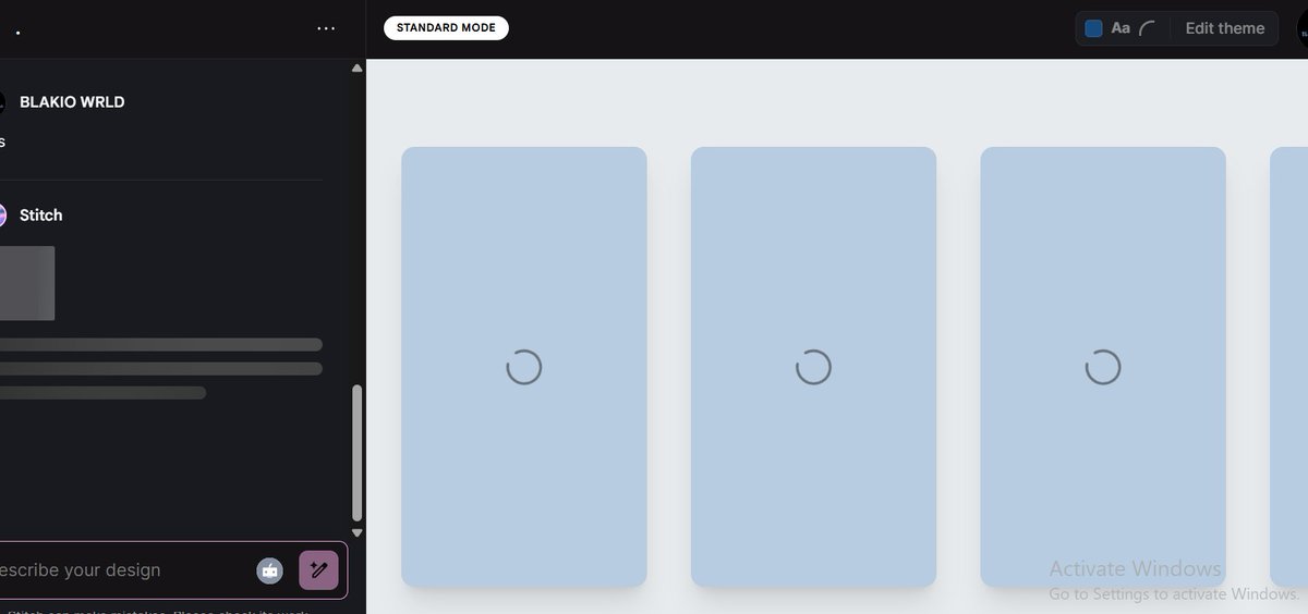 JudahForge's tweet photo. 🚀 STITCH AI is a game-changer!   Crafting a sleek UI from scratch with just a few prompts—mind-blowing! 🎨✨   #ALX_AiSK  @alx_africa  @lowercase_life  @kalibetre https://t.co/a09szD66o0