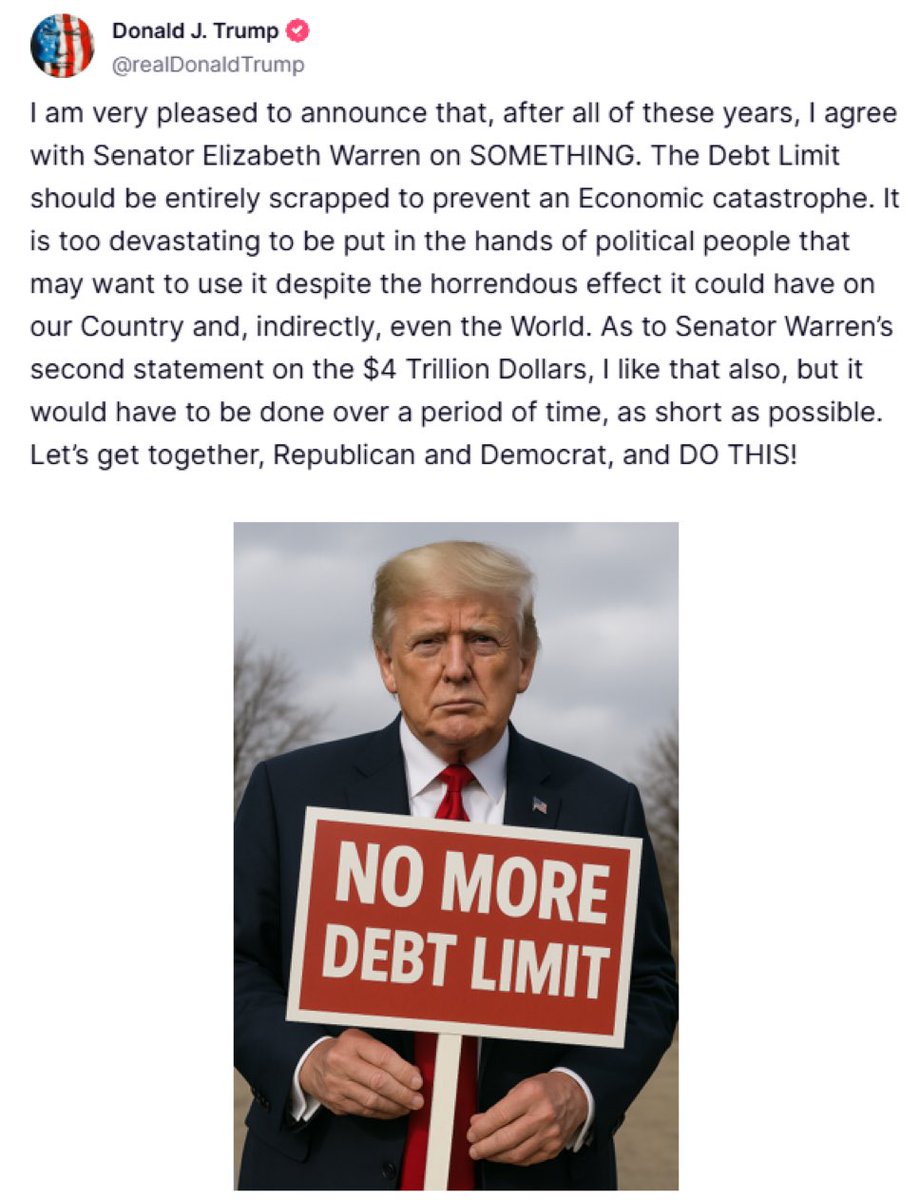 Trump spricht sich für die Abschaffung der Schuldenobergrenze aus 👀

Bitcoin hat keinen Top, weil Fiat keinen Boden hat ✅