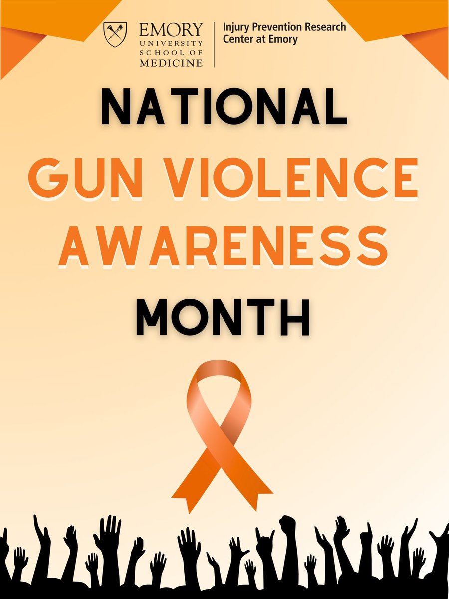 🧡 June is National Gun Violence Awareness Month.
Let’s honor lives lost, support survivors, and build safer communities.
Wear orange on June 6 for #GunViolenceAwarenessDay 🧡
Learn more: cdc.gov/firearm-violen…
#WearOrange #IPRCE #GunViolence