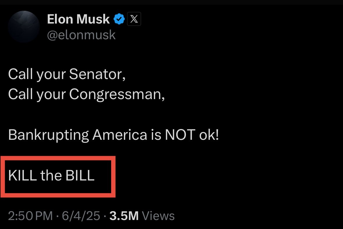 🚨 BREAKING: "Elon Musk lancia un appello: annullare la legge sul 'Grande Bellissimo Progetto' di Trump per ridurre il deficit"