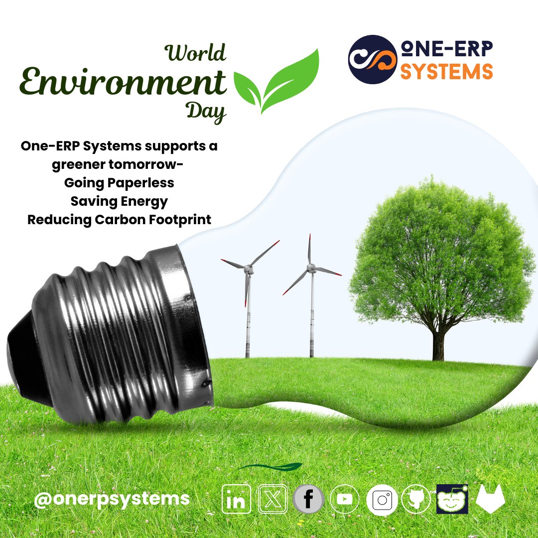 onerpsystems's tweet photo. 🌿Going paperless isn’t just efficient—it’s environmental
On #WorldEnvironmentDay, we stand for a greener future through:
📄 Digital workflows
☁️ Cloud solutions
🌍 Lower carbon footprints
Together, tech can make Earth better.
#ONERPSYSTEMS #SustainableTech #InfinitePossiblities https://t.co/dmqj3wC6oG