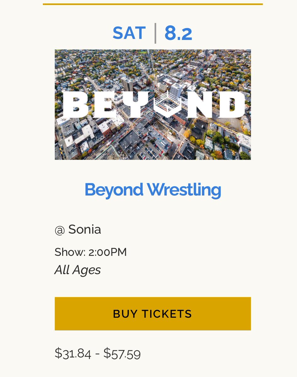 Jason (@juicefreak247) on Twitter photo I just bought tickets to <a href="/beyondwrestling/">Beyond Wrestling</a> Beyond Wrestling @ Sonia ticketweb.com/event/beyond-w… via <a href="/TicketWeb/">TicketWeb US</a> I just bought tickets to <a href="/beyondwrestling/">Beyond Wrestling</a> Beyond Wrestling @ Sonia ticketweb.com/event/beyond-w… via <a href="/TicketWeb/">TicketWeb US</a>