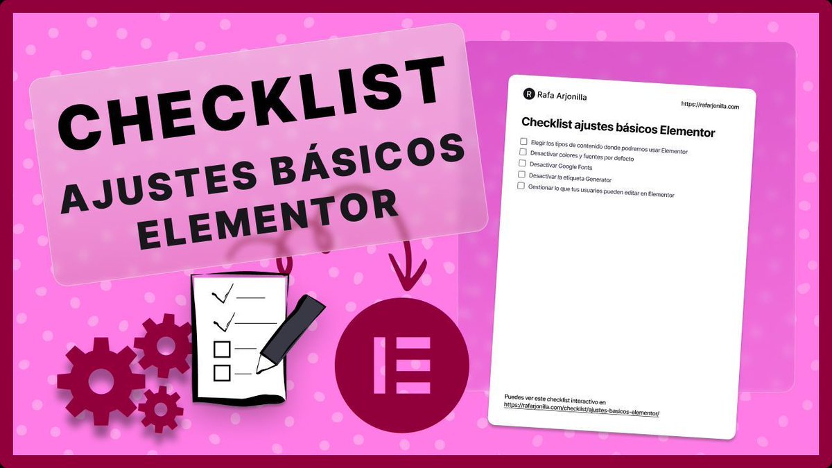 Utiliza este Checklist gratis para configurar correctamente Elementor antes de comenzar a diseñar. 
✅ buff.ly/3XbUrly 

#Elementor #WordPress