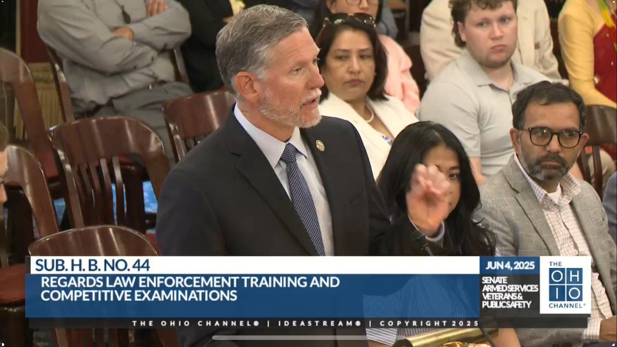 I gave sponsor testimony on HB 44 in the Ohio Senate Armed Services, Veterans Affairs and Public Safety Committee with my joint sponsor, Rep. Kevin Miller, this afternoon. Please visit ohiohouse.gov/legislation/13… for more details.
