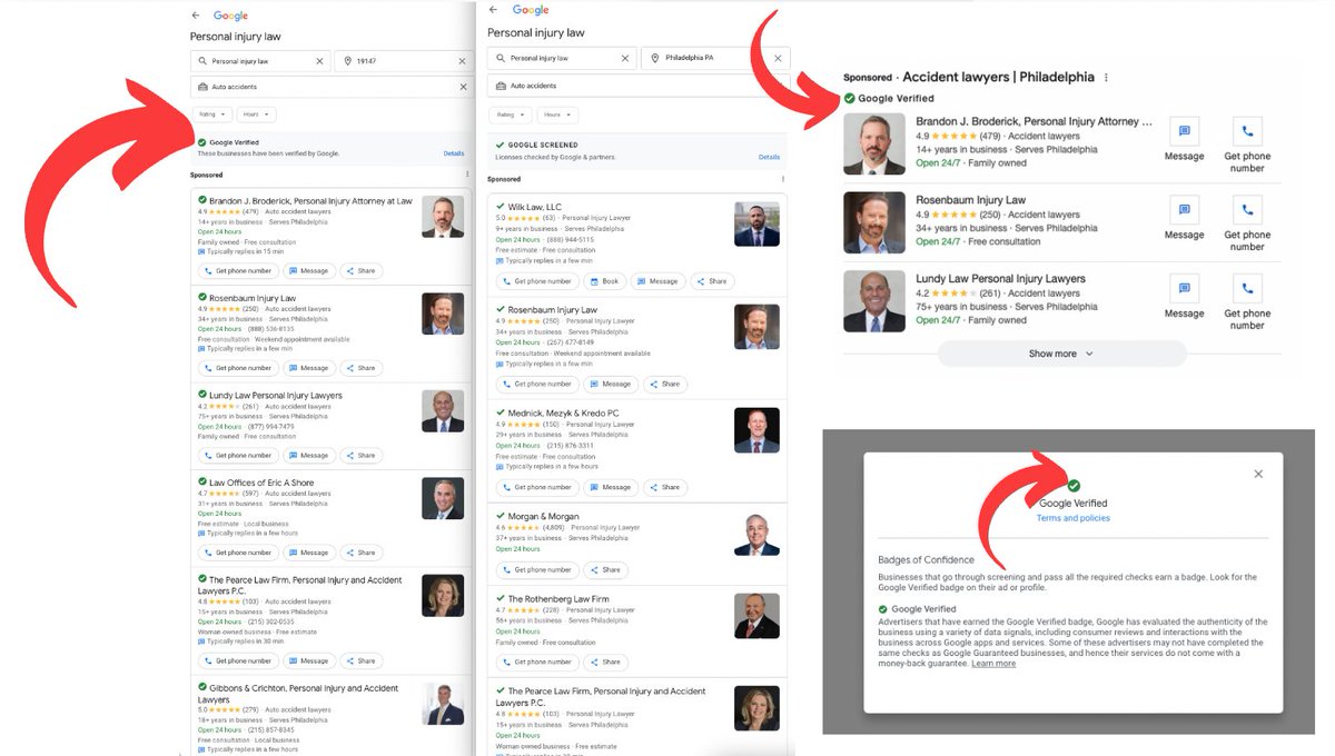 rustybrick's tweet image. Google Local Service Ads tests replacing "Google Screened" with "Google Verified" seroundtable.com/google-lsa-scr… via @AnthonyHigman