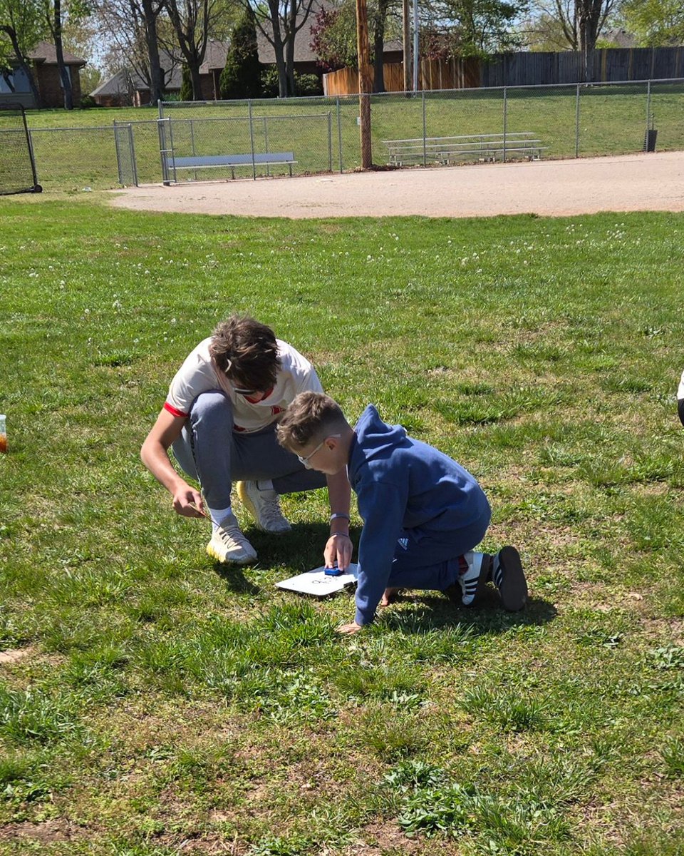 It's game time! ⚾️ First graders at Century Elementary participated in some "Spring Training" with the high school baseball team. They practiced telling time while running relay races. 🏃‍♂️