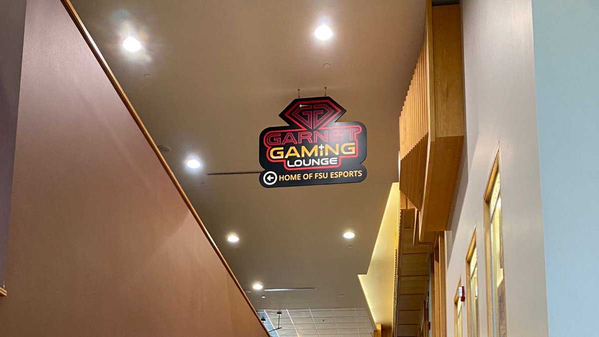 New Sign, New Space! A new Garnet Gaming Lounge sign is officially hanging in the Askew Student Life Center. Drop by and game with us! 🎮
#FSUGaming