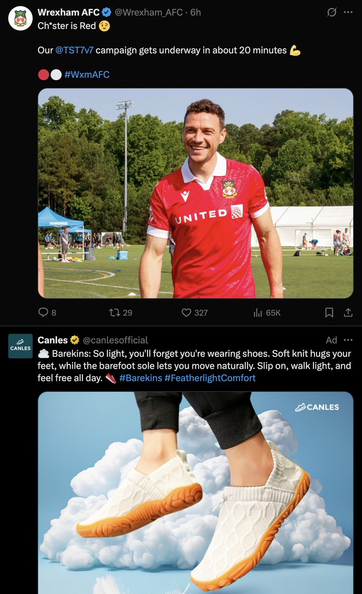 kevinebaugh's tweet photo. @Wrexham_AFC @TST7v7 Great ad placement https://t.co/vTVzpP9sH7