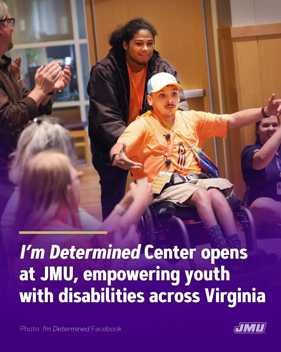After 19 years as a state project, I’m Determined is now a dedicated center housed at JMU.

I’m Determined empowers students with disabilities by promoting self-determination and leadership.

Learn more: bit.ly/JMUImDetermine…