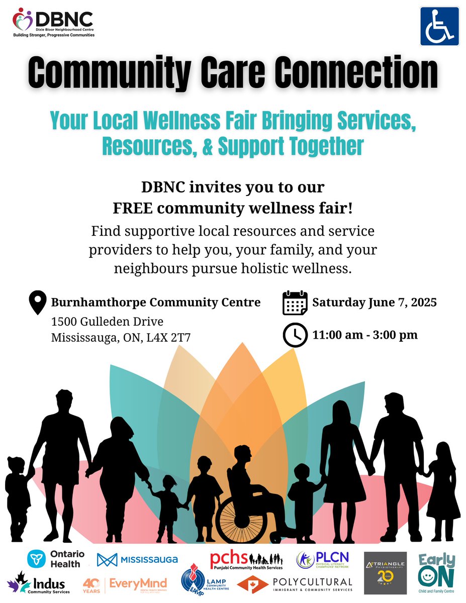Peel Newcomer Strategy Group (@peelnewcomer) on Twitter photo Join <a href="/MyDBNC/">Dixie Bloor Neighbourhood Centre (DBNC)</a>'s FREE Community Wellness Fair! 🌟 Find local resources & service providers supporting holistic wellness for you & your family. Let’s build a healthier Peel together!
📍Burnhamthorpe CC | 📅 June 7 | ⏰11 AM–3 PM
#PeelWellness #FamilyHealth #CommunityCare #Wellness Join <a href="/MyDBNC/">Dixie Bloor Neighbourhood Centre (DBNC)</a>'s FREE Community Wellness Fair! 🌟 Find local resources & service providers supporting holistic wellness for you & your family. Let’s build a healthier Peel together!
📍Burnhamthorpe CC | 📅 June 7 | ⏰11 AM–3 PM
#PeelWellness #FamilyHealth #CommunityCare #Wellness