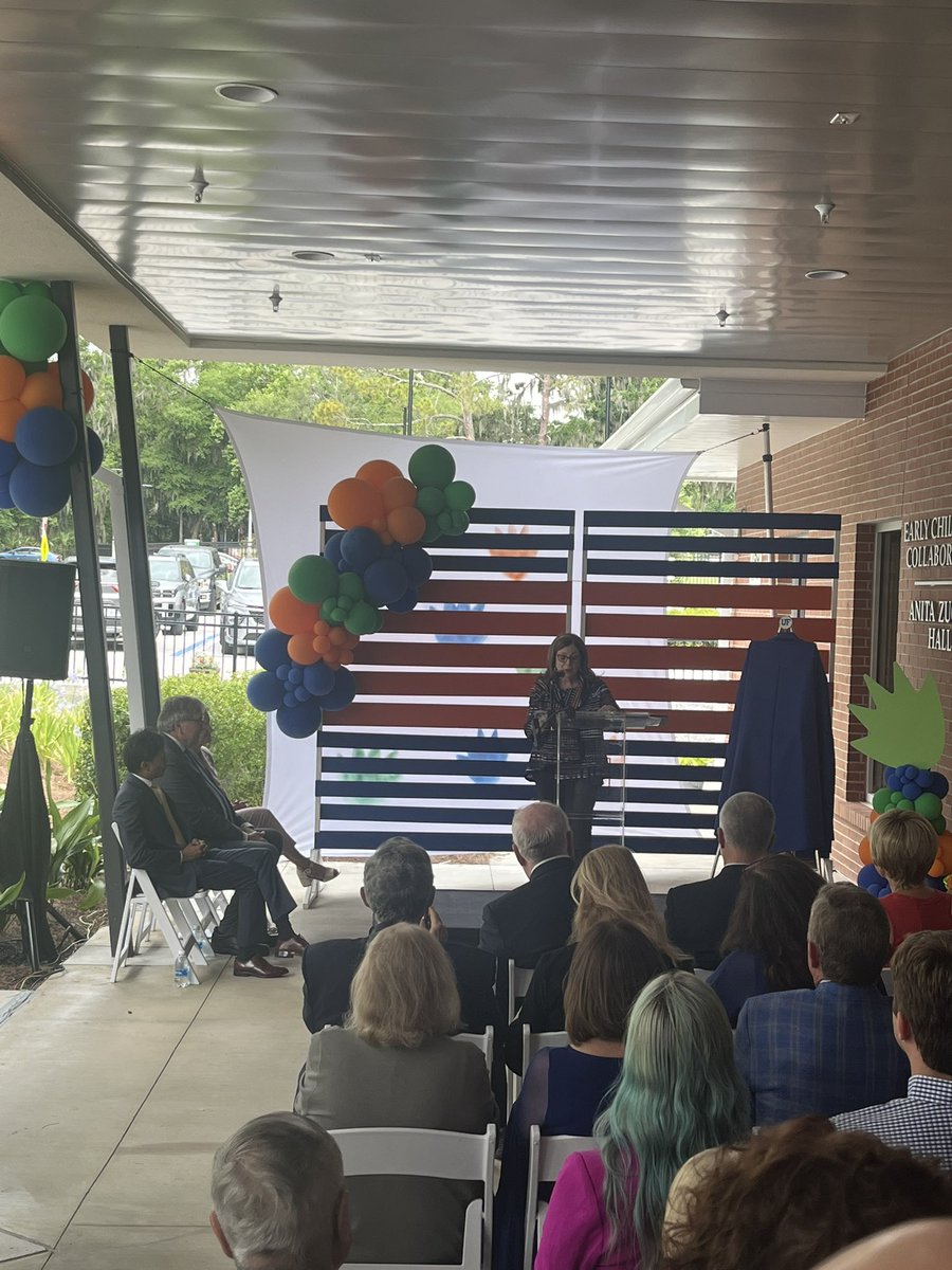 What a great day to celebrate Anita Zucker with the dedication of Anita Zucker Hall at the Early Childhood Collaboratory <a href="/UF/">FLORIDA</a> <a href="/UF_COE/">UF College of Education</a>