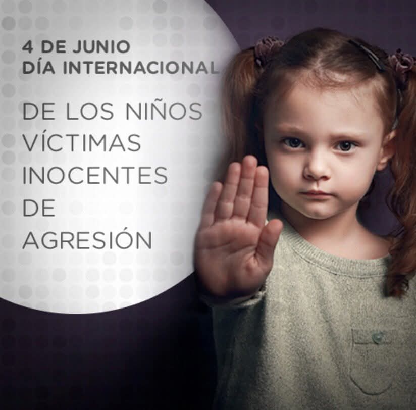 Proclamada por la Asamblea General de las Naciones Unidas cada 4 de junio se celebra el Día Internacional de los Niños Víctimas Inocentes de Agresión, 
#NoAlTerrorismo 
#FreePalestine