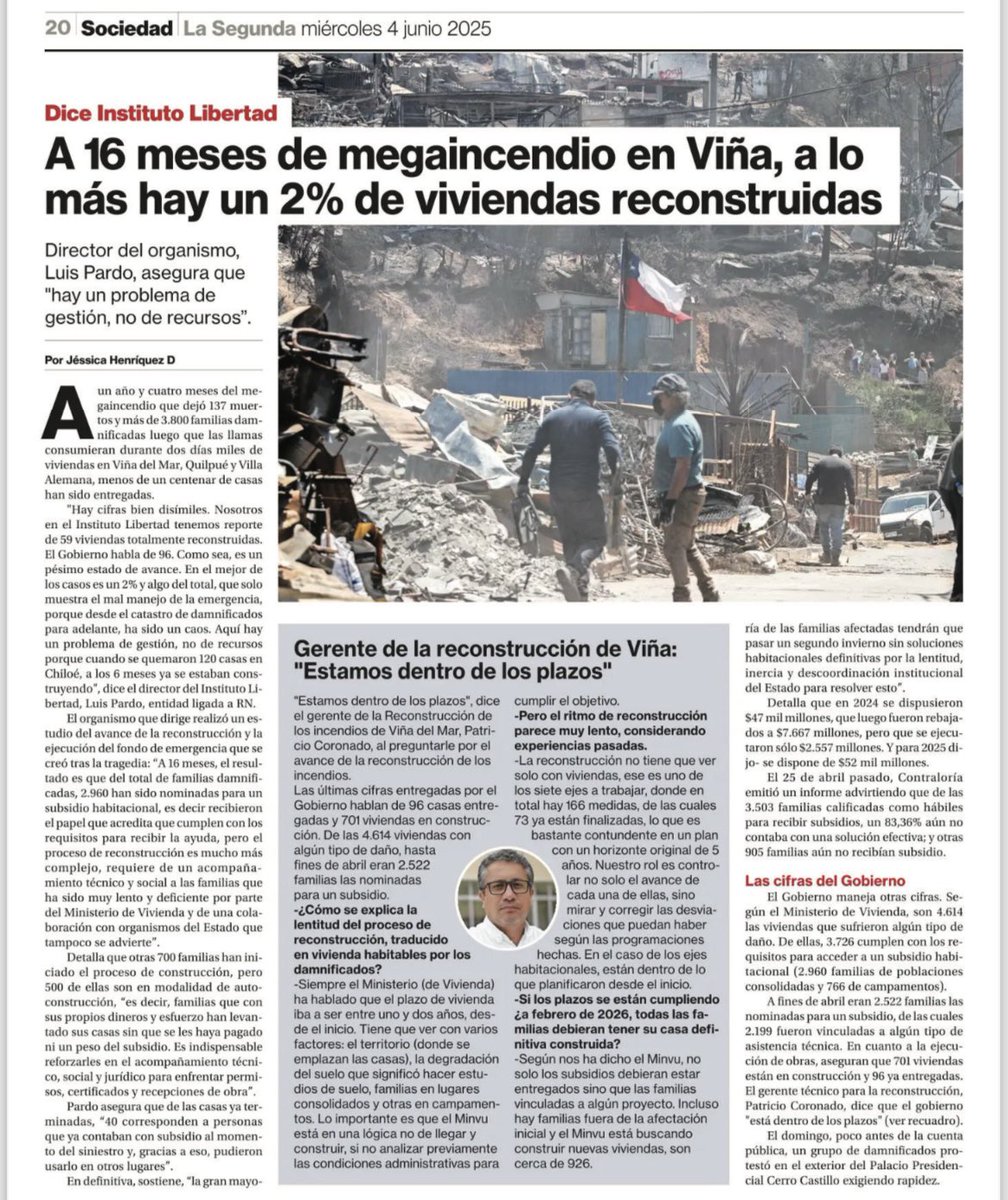 A 16 meses del megaincendio en Viña, solo 2% de las viviendas ha sido reconstruida. Si eso no es reírse de la pobreza, no sé qué lo es.