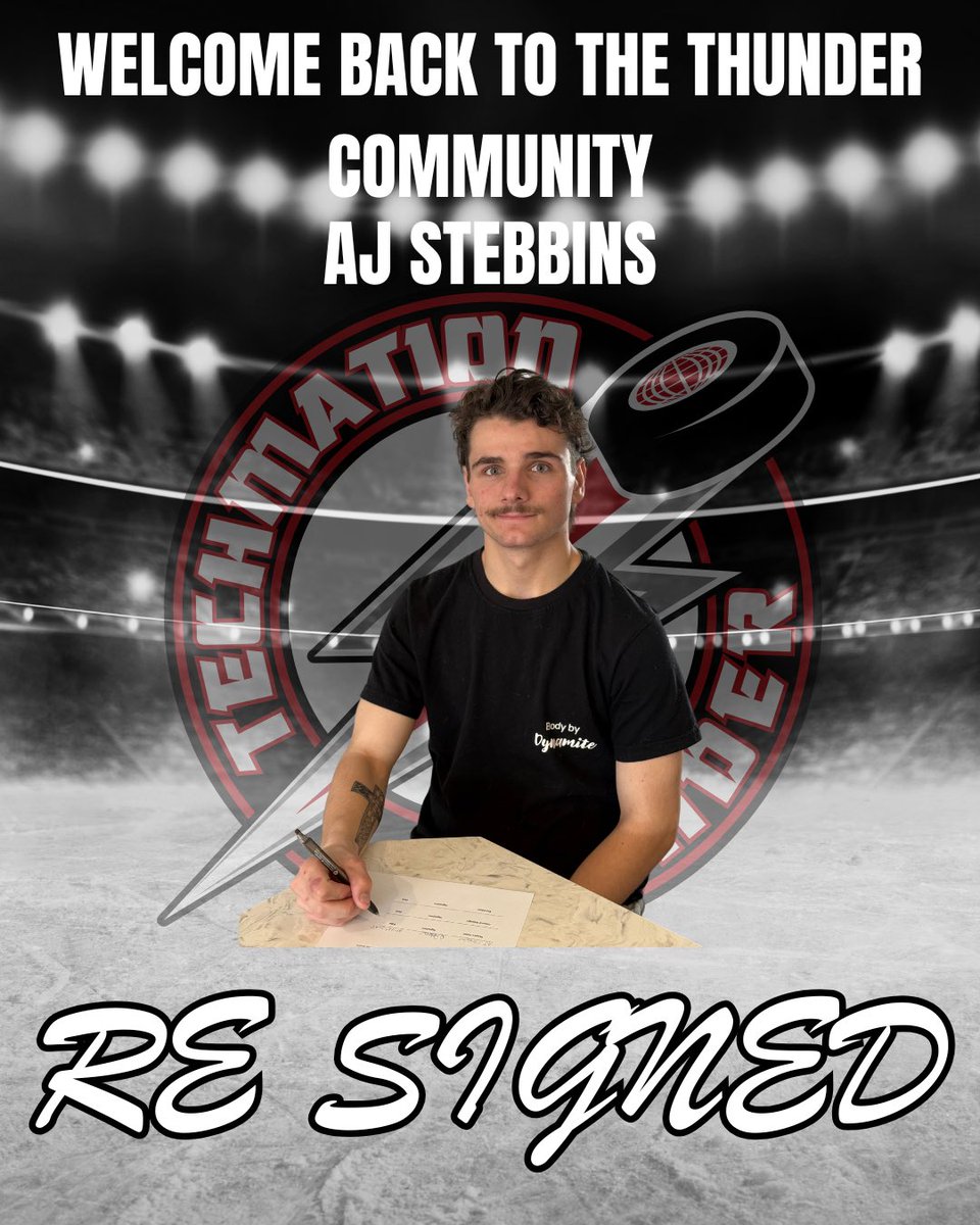 Player Signing Alert! ⚡
The Airdrie Thunder are excited to welcome back Aj Stebbins to the Thunder Community for the 2025/26 season! 
Big things ahead as we gear up for another electrifying year on the ice. Let’s go, Thunder!