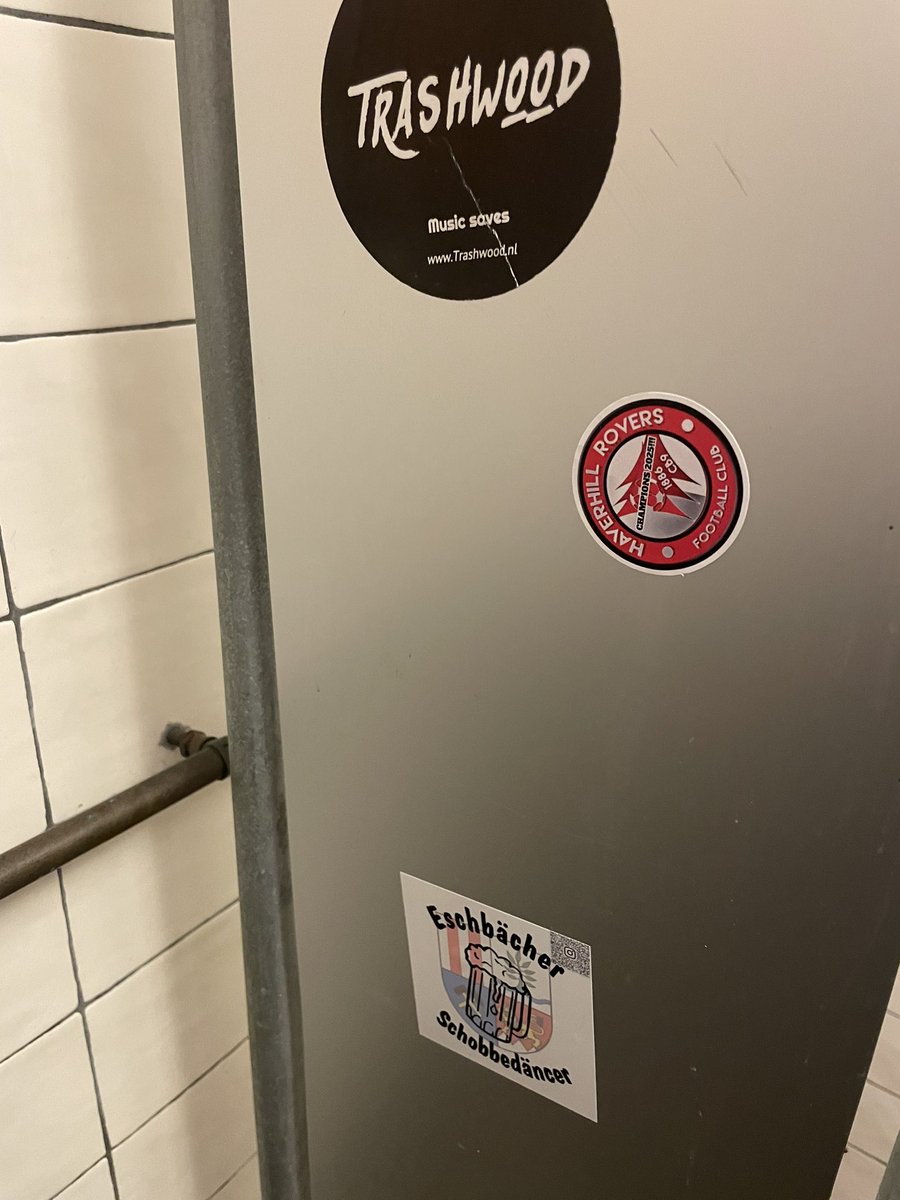 Non-League Data (@ukfdfc) on Twitter photo On a stag do in Amsterdam and just found a <a href="/HaverhillRovers/">Haverhill Rovers</a> sticker in a random pub toilet. English non-league is undefeated. On a stag do in Amsterdam and just found a <a href="/HaverhillRovers/">Haverhill Rovers</a> sticker in a random pub toilet. English non-league is undefeated.