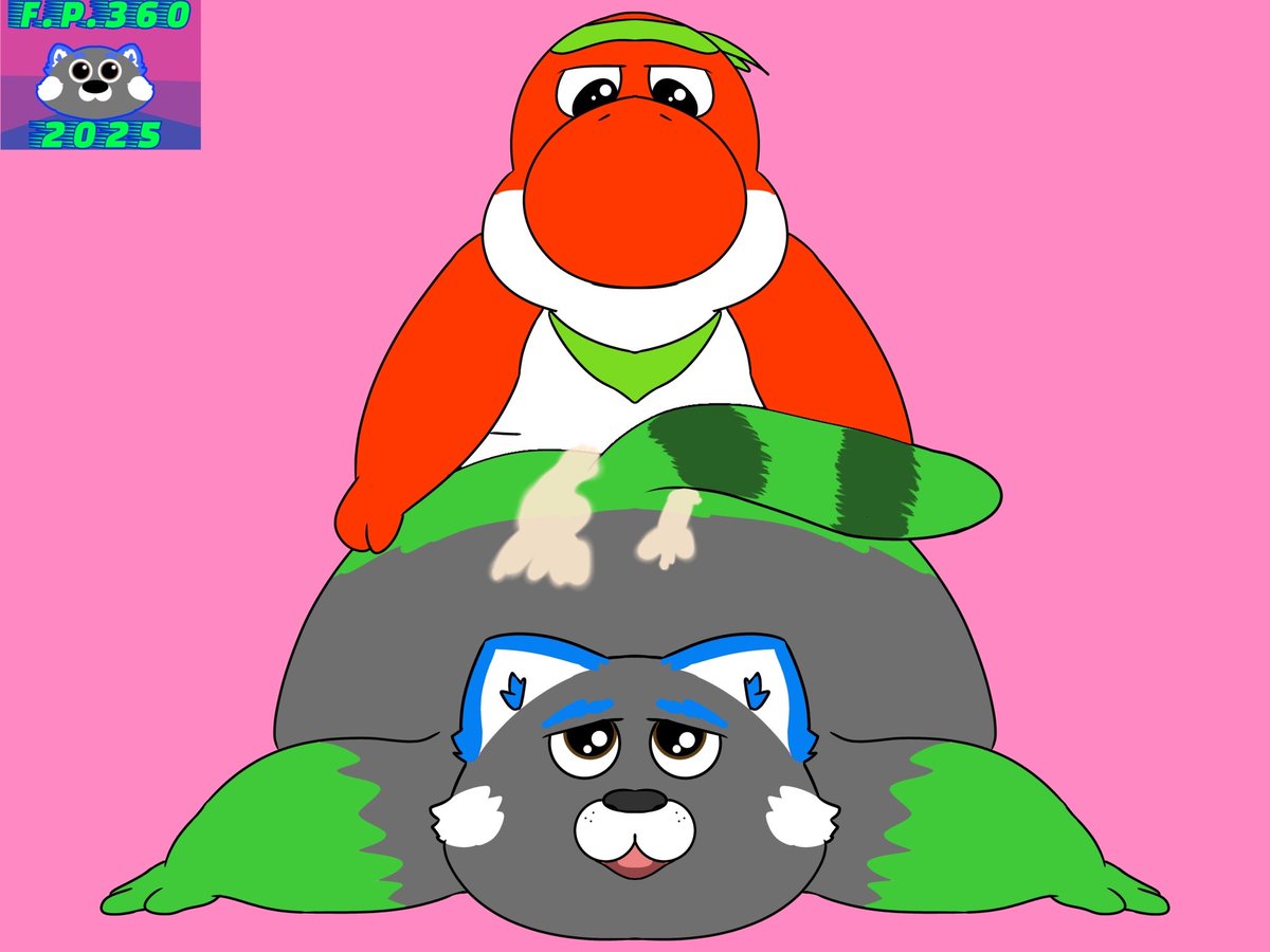 I want to say thank you, give credit and shout out to <a href="/fattestpanda360/">FatPanda360 🏳️‍🌈🩷💜💙</a> for making this hot art wrk of my OC fucking him
Normal version and Cum version