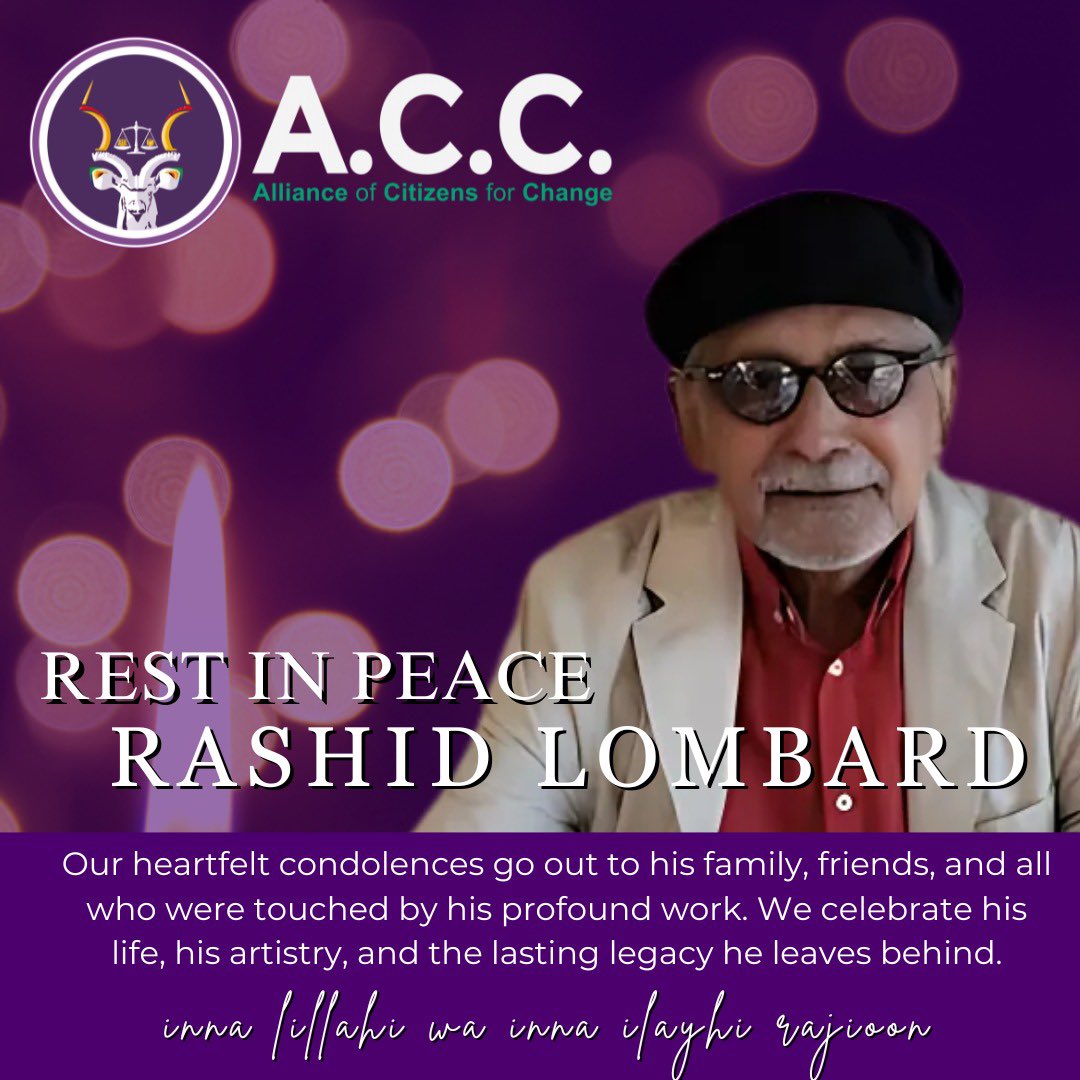 REMEMBERING MR RASHID LOMBARD

Rashid will be remembered for cultivating the engraving of our musical traditions  in the North Sea Jazz Festival, Cape Town, now known as the Cape Town International Jazz Festival. He was the Festival Director of the Cape Town International Jazz.