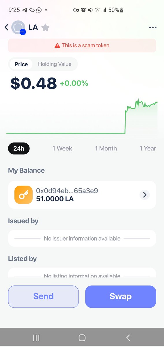 Winniefred67's tweet image. Rabby wallet is identifying $LA as a scam token

Why?