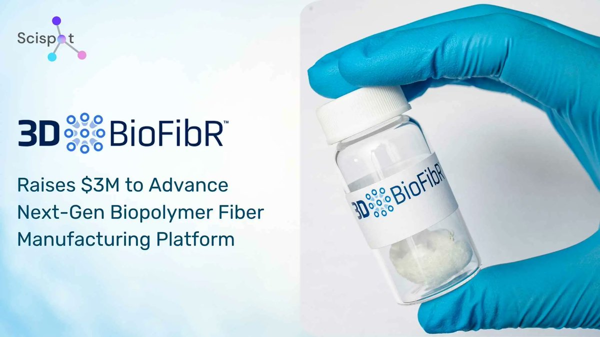 Scispot (YC S21) (@scispotter) on Twitter photo Congrats to <a href="/3dbiofibr/">3DBioFibR Inc.</a> on securing $3M to advance their biopolymer fiber platform! Their work in regenerative medicine & bioprinting is pushing boundaries of fiber production.
Scispot is proud to support their journey!
👉Read more: scispot.com/blog/3dbiofibr…
#BuildWithScispot Congrats to <a href="/3dbiofibr/">3DBioFibR Inc.</a> on securing $3M to advance their biopolymer fiber platform! Their work in regenerative medicine & bioprinting is pushing boundaries of fiber production.
Scispot is proud to support their journey!
👉Read more: scispot.com/blog/3dbiofibr…
#BuildWithScispot