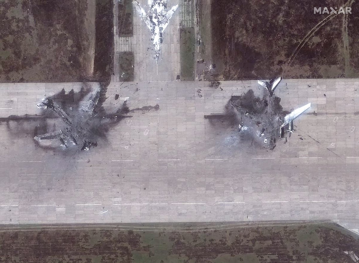 NOELreports's tweet photo. Very high-res satellite footage by Maxar of Russian destroyed aviation during Operation Spiderweb. https://t.co/IRb2k23I8X