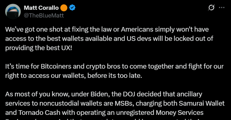 TFTC21's tweet photo. The fight for #Bitcoin freedom is bigger than ETFs or corporate treasuries.

Open-source devs are being jailed for building tools that let users self-custody and transact privately.

Until the Blockchain Clarity Act passes, no one is safe.

Read more: https://t.co/PIOlzs64CR