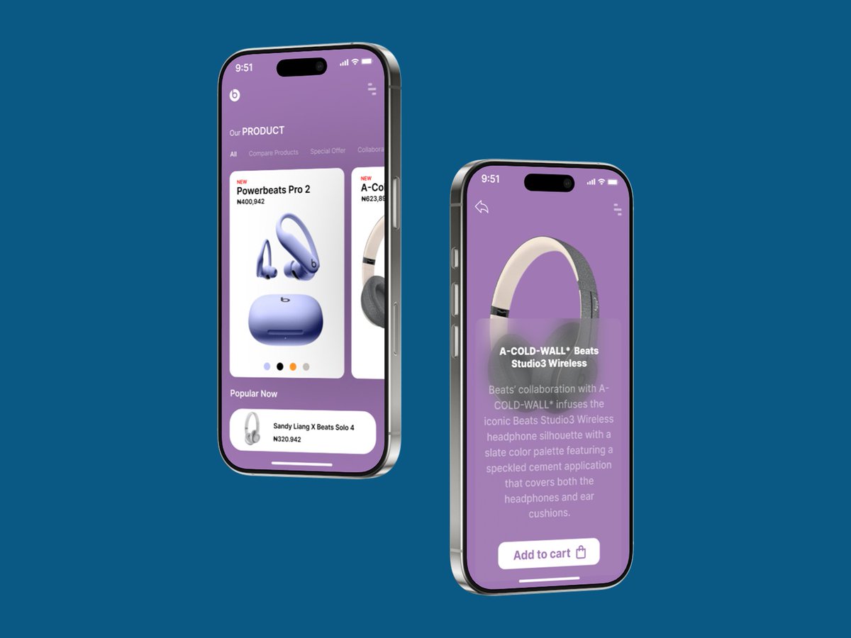 AOVEEV_UI's tweet photo. BEATS BY DRE MOBILE APP UI DESIGN β‘οΈ
#uiux #uijobs #uikits #uidesigner #uitrends #uitools #uiinspiration #uiuxdesign #UIUXDesigner #UIUXCAMP #uidesigners #uidesigns #uiuxsupply #appdesign #uitips #dailyui #uiuxgroup #uiuxcompetition #uiuxchallenge #uitoday https://t.co/DfSVIP9cSb