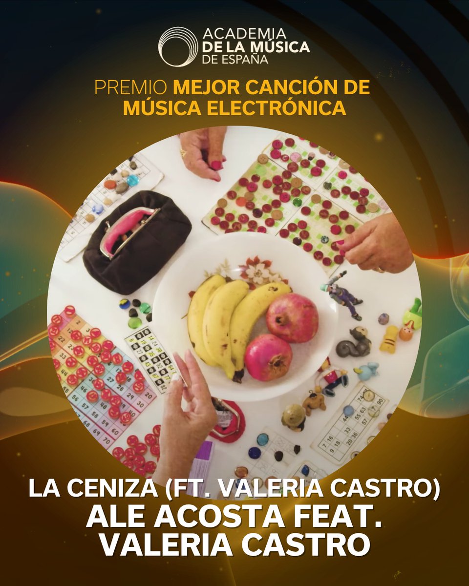 Academia de la Música de España (@academusica) on Twitter photo 🏆El Premio 2025 a Mejor Canción de Música Electrónica es para <a href="/aleacostamusic/">Ale Acosta</a> y <a href="/valeriacasrod/">Valeria Castro</a>
¡Enhorabuena!
#premiosacamus 🏆El Premio 2025 a Mejor Canción de Música Electrónica es para <a href="/aleacostamusic/">Ale Acosta</a> y <a href="/valeriacasrod/">Valeria Castro</a>
¡Enhorabuena!
#premiosacamus
