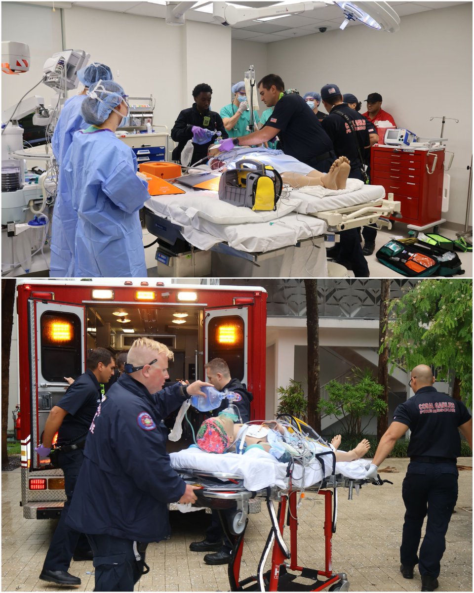 👏🚒🏥🚑 #SONHS students and faculty spring into emergency action with amazing inter-professional teams in and outside the University of Miami. 

Thanks to the City of Coral Gables #Firedepartment and Chief Marcos De La Rosa, Acute Care program dir Dr. Juan M Gonzalez DNP, PhD,