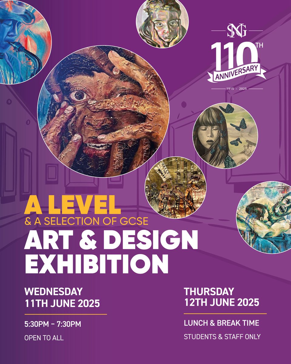 🎨✨ A gentle reminder not to miss our A Level Art Exhibition!

Come and celebrate the incredible talent of our A Level Art students, including a special showcase of work by our GCSE students. Their creativity, skill and vision are truly inspiring - this is not to be missed! 💫