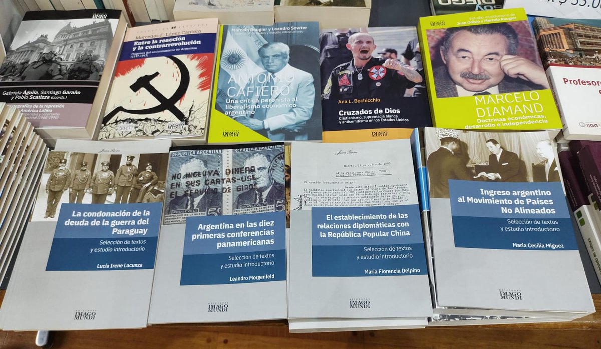 Se consiguen en la mesa de Imago Mundi de las jornadas los cuatro títulos de nuestra colección "Argentina en el mundo", de <a href="/mcmiguez/">María Cecilia Míguez</a>, @leandromorgenfeld Lucia Lacunza y María Florencia Delpino
