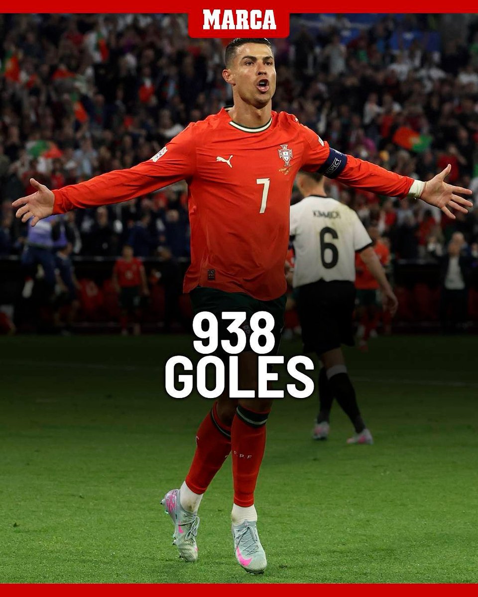La leyenda continúa: 938 goles... Y SUMANDO 🐐

#Cristiano #CristianoRonaldo #NationsLeague