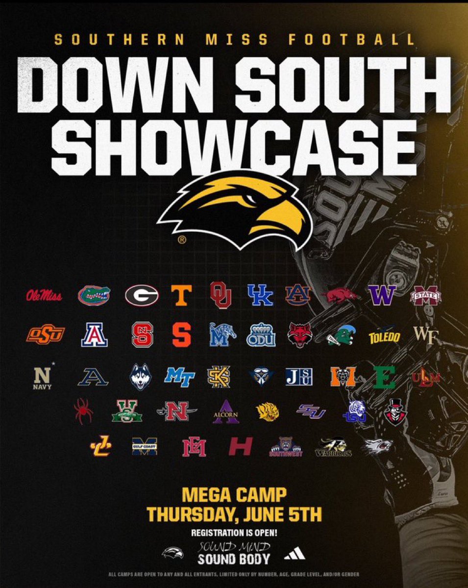Allen Weldon Lindsay IV (@bolindsay2027) on Twitter photo I’ll be at the southern miss football camp this Thursday, can’t wait to compete!
<a href="/DLCoach_Hank/">Hank</a> <a href="/SummerfordCoach/">CoachSummerford</a> <a href="/SouthernMissFB/">Southern Miss Football</a> <a href="/UWFFootball/">UWF Football</a>
<a href="/JohnGarcia_Jr/">John Garcia, Jr.</a> <a href="/MercerFootball/">Mercer Football</a> <a href="/RecruitTate/">Recruit Tate Football</a> I’ll be at the southern miss football camp this Thursday, can’t wait to compete!
<a href="/DLCoach_Hank/">Hank</a> <a href="/SummerfordCoach/">CoachSummerford</a> <a href="/SouthernMissFB/">Southern Miss Football</a> <a href="/UWFFootball/">UWF Football</a>
<a href="/JohnGarcia_Jr/">John Garcia, Jr.</a> <a href="/MercerFootball/">Mercer Football</a> <a href="/RecruitTate/">Recruit Tate Football</a>
