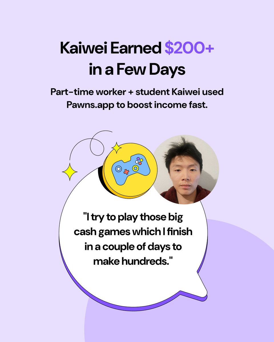 Kaiwei is a part-time worker and student who earned over $200 in just a few days using Pawns.app! His secret? 🤫 Read his full story and learn how he made it happen 👉 pawns.app/blog/kaiwei-re…