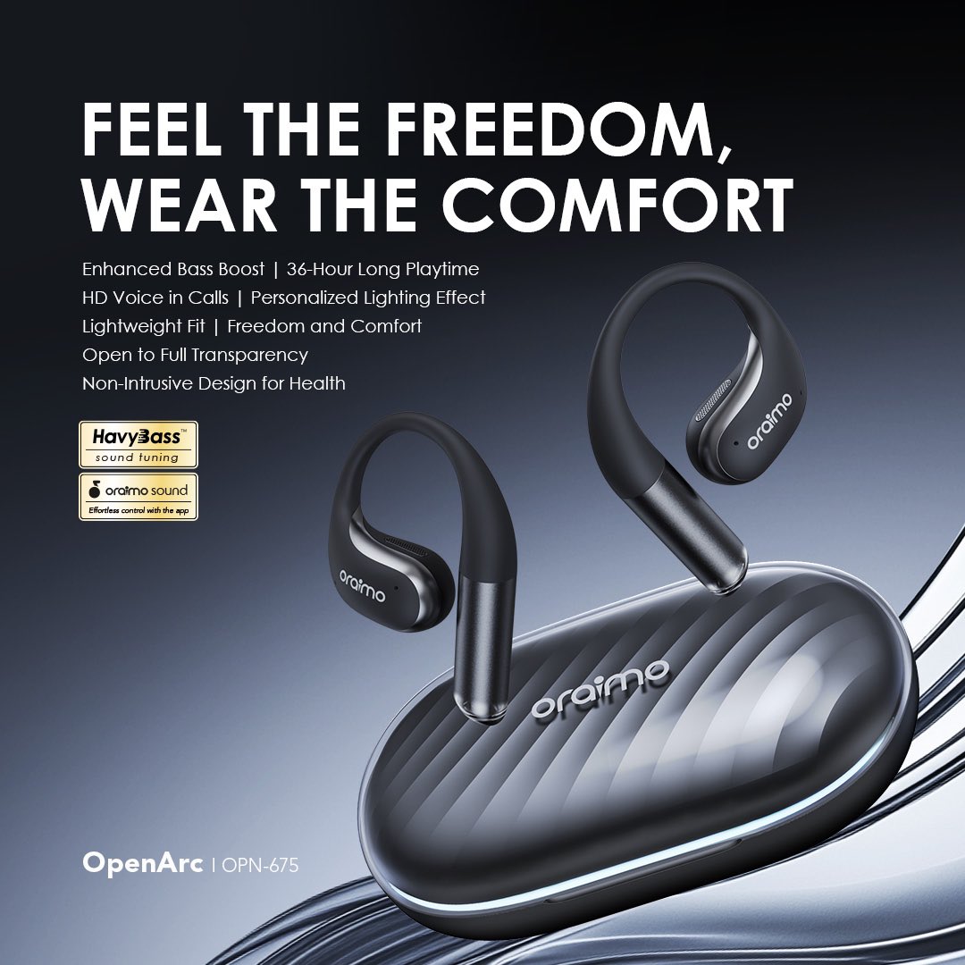 oraimomate's tweet photo. 36 hours of uninterrupted sound—day or night, the oraimo OpenArc keeps the music going.
#OpenArc
#MoreControl https://t.co/w1kUam3Wgp