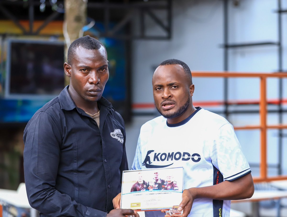 AwardsReal's tweet image. Boxing | From the Nominees, WBF Heavyweight boxer Willy Kyakonye
was voted as our best for the month of May, 2025.
He was represented by his Brother and a friend.
@fortebet_uganda | @jude_color | #RealAwards